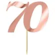 topper papierowy liczba 70 rose gold metalic 18 cm