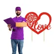 topper papierowy love w sercu 19 cm