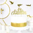 topper papierowy mi primera comunion zloty partydeco 24 cm