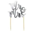 topper papierowy mr mrs srebrny metalic 12x20 cm