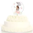 topper papierowy na tort dziewczynka w albie dekoracja na komunie swieta 20 x 10 cm