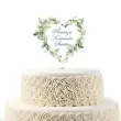 topper papierowy na tort eukaliptusowe serce dekoracja na komunie swieta 20 x 10 cm