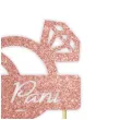 topper papierowy pani i pani diament rose gold brokat 13 x 16 cm