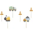 topper papierowy pojazdy budowlane partydeco 6szt diy