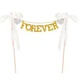 topper papierowy slub forever zloty partypal 19 cm