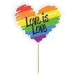 topper papierowy teczowe serce love is love 20 cm