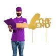 topper papierowy the end penisek zloty 14 x 17 5 cm
