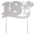 topper papierowy urodziny 18 srebrna 17 cm