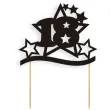 topper papierowy urodziny 18 stars czarna 17 cm