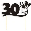 topper papierowy urodziny 30 czarna 17 cm
