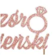 topper papierowy wieczor panienski z pierscionkiem rose gold brokat 15 5 x 16 cm