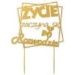 topper papierowy zycie zaczyna sie po rozwodzie zloty 13 x 19 5 cm