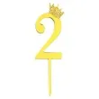topper plastikowy cyfra 2 korona zlota partypal