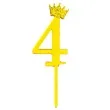 topper plastikowy cyfra 4 korona zlota partypal