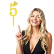 topper plastikowy cyfra 5 korona zlota partypal