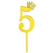 topper plastikowy cyfra 5 korona zlota partypal