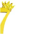 topper plastikowy cyfra 7 korona zlota partypal