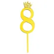 topper plastikowy cyfra 8 korona zlota partypal