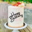 topper z pleksy bok tortu happy birthday czarny 12x8 cm