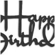 topper z pleksy bok tortu happy birthday czarny 12x8 cm