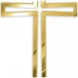 topper z pleksy bok tortu krzyz kontur zloty lustrzany 6x10 cm
