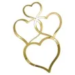 topper z pleksy bok tortu serca zloty lustrzany 12x18 cm