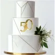 topper z pleksy cyfra 50 urodziny zloty lustrzany 9x9 5 cm