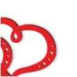 topper z pleksy dwa serca czerwony 15 cm