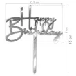 topper z pleksy happy birthday srebrne lustro 15 5 cm