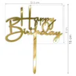 topper z pleksy happy birthday z ote lustro 15 5 cm