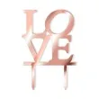 topper z pleksy love rose gold lustrzany 16 cm
