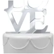 topper z pleksy love srebrny lustrzany 16 cm
