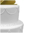 topper z pleksy para mloda i latarnia zloty lustrzany 15 cm