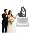 topper z pleksy para mloda z synami czarny 17 cm