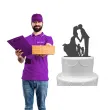 topper z pleksy para mloda z synami czarny 17 cm