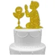 topper z pleksy pierwsza komunia sw chlopiec zloty brokat 15 cm
