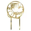 topper z pleksy witaj na swiecie zloty lustrzany 18 5 cm