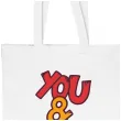torba biala non woven na zakupy nadruk you and me prezent na walentynki