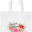 torba eko dzien mamy kwiaty bialy 40x35 cm