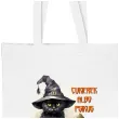 torba eko halloween kot czarownicy z dynia bialy 40x35 cm