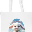torba na zakupy prezent wielkanoc bialy krolik i pisanki wesolych swiat bialy 40x35 cm