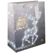 torebka na prezenty gwiezdzisty renifer srebrny partypal 23x18 cm