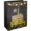 torebka papierowa niezwykle urodziny tort czarno zloty partypal 40x30 cm