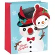 torebka prezentowa balwanek merry christmas blekitna partypal 26x32x12 5 cm