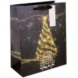 torebka prezentowa gwiezdzista choinka czarny partypal 23 x 18 cm