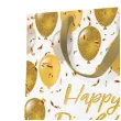 torebka prezentowa happy birthday balony bialy zloty paw 26 5x 13x 33 5 cm