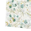 torebka prezentowa liscie eukaliptusa bialo zloty paw 26 5 x 33 5 x 13 cm