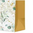 torebka prezentowa liscie eukaliptusa bialo zloty paw 26 5 x 33 5 x 13 cm