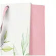 torebka prezentowa liscie i kwiaty bialo rozowy paw 20 x 25 x 10 cm