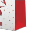 torebka prezentowa mikolaje z prezentami bialo czerwona paw 26x33 cm